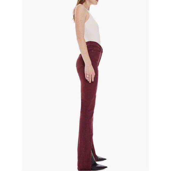 Mother The Rascal Sliced Up Heel Jeans Size 24, Burgundy, NWT  $248 - Picture 7 of 10